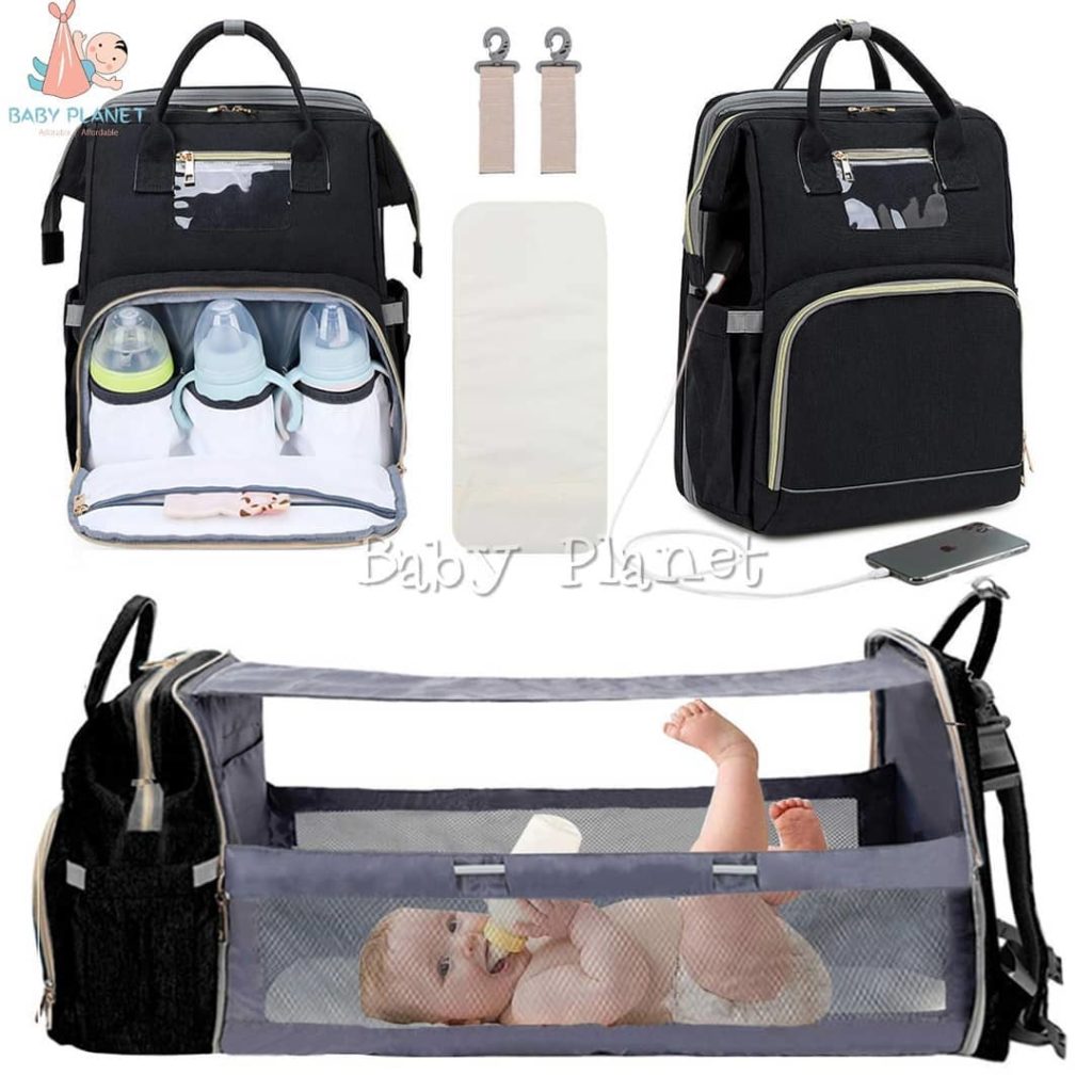 Multi Functional 3 in 1 Baby Travel Crib, Diaper Backpack and Changing ...