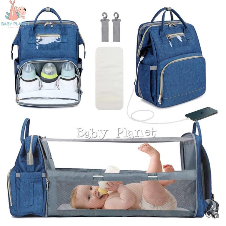 Multi Functional 3 in 1 Baby Travel Crib, Diaper Backpack and Changing