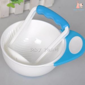 food masher bowl - white+blue