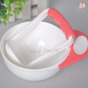 food masher bowl - white+pink