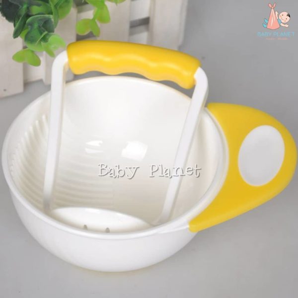 food masher bowl - white+yellow
