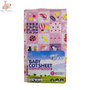 fairbaby rubber cotsheet - pink