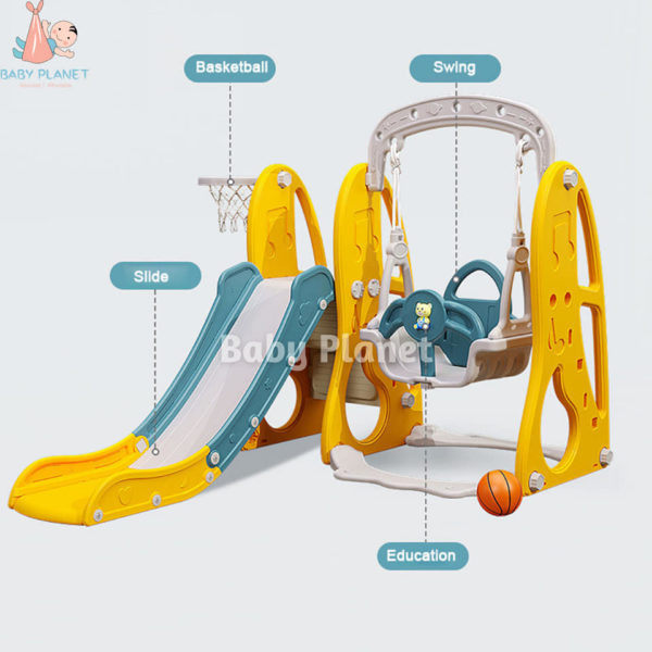 kids 3 in 1 slider and swing play set - features