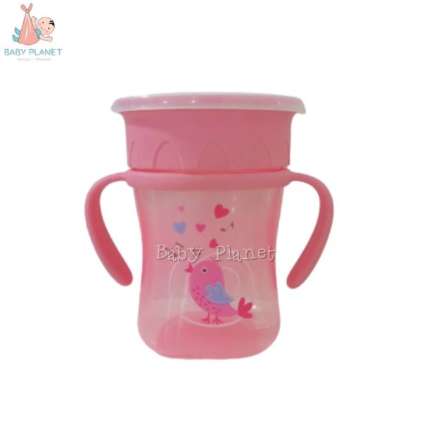 kids joy 360 sippy cup with handle - pink