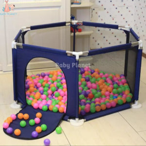 Baby 6 panel play pen - blue