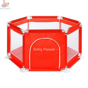 Baby 6 panel play pen - red1