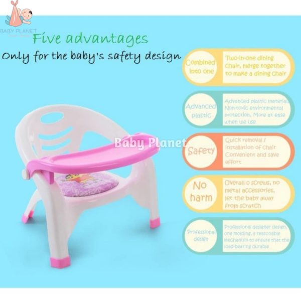 Multifunctional Kids Dining Chair with Removable Tray - f4