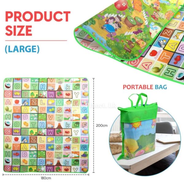Large Double Side Printed Play Mat With Storage Bag