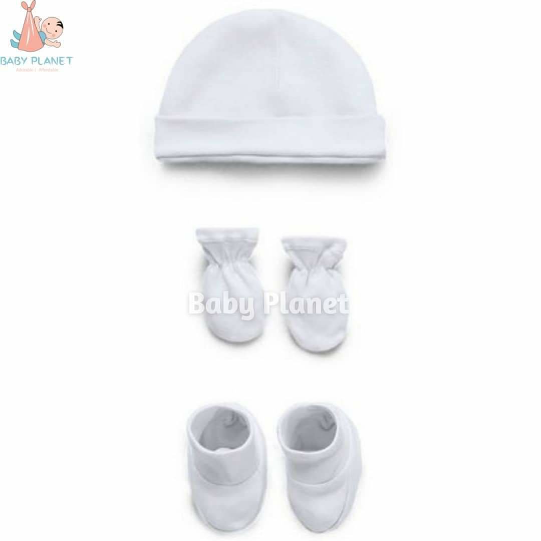 Newborn Caps & Hats  Red & White Single-Ply Baby Cap & Sock Set