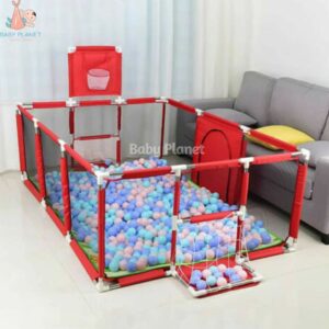 Alternative view of Baby Safety Playpen with Basketball Hoop, Football Field and 30 Colourful Balls