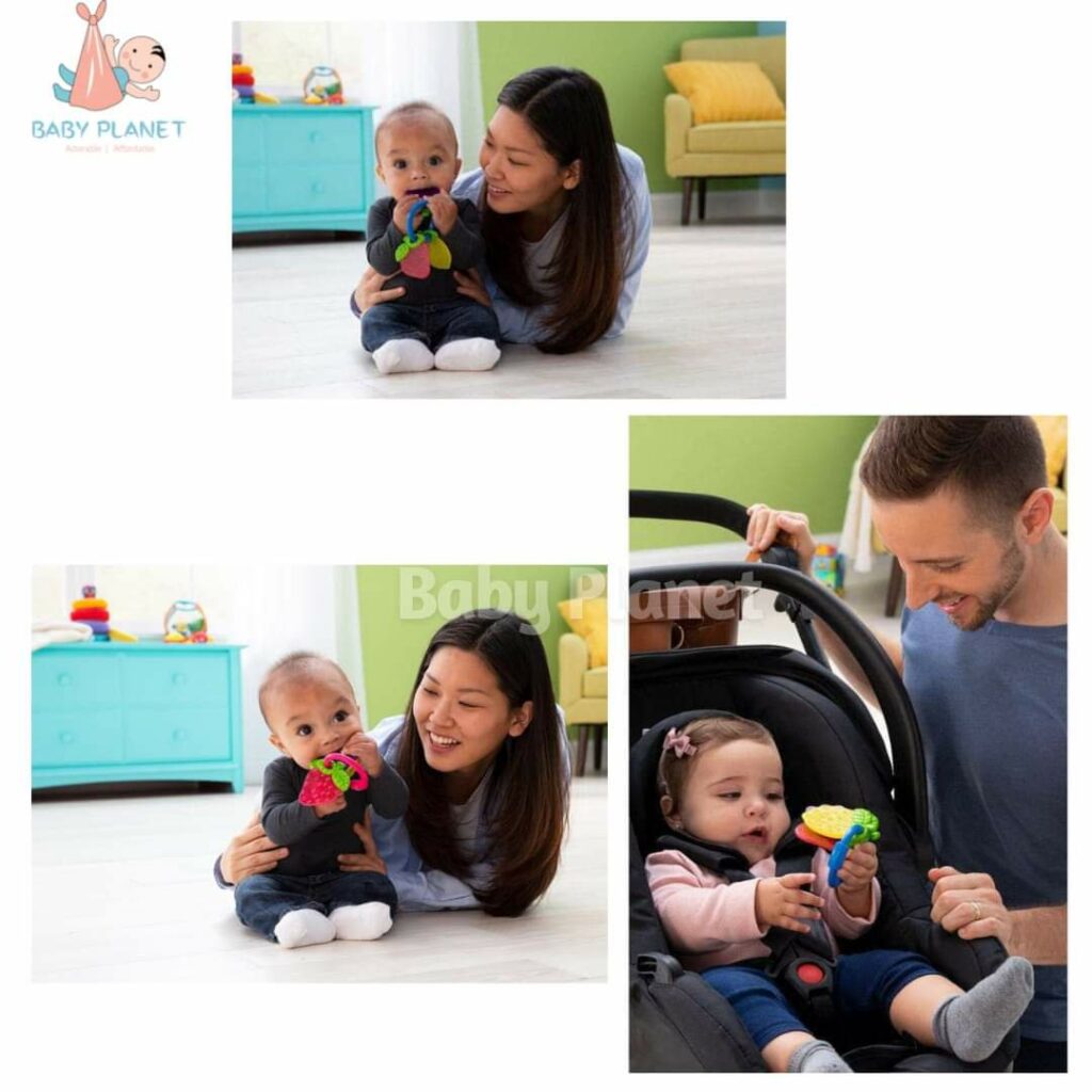 Dr Gym Light Blue Smiley Silicone Teether (3+ Months) – 100% Food-Grade, BPA-Free main image 0