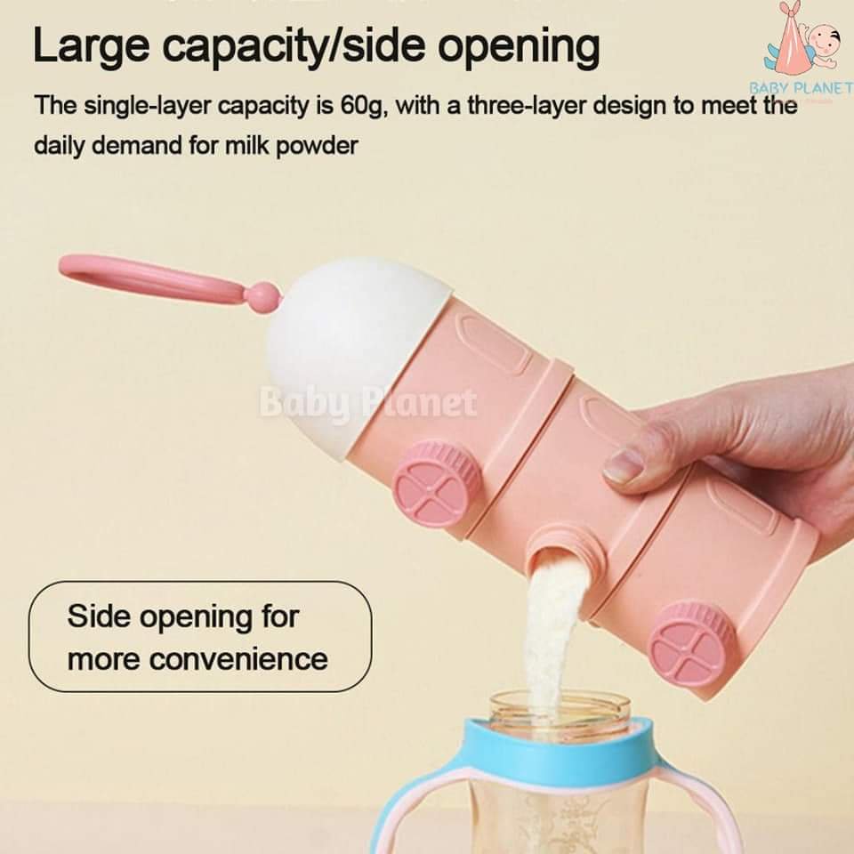 3 layers light green portable Milk Powder/Snack container – Baby