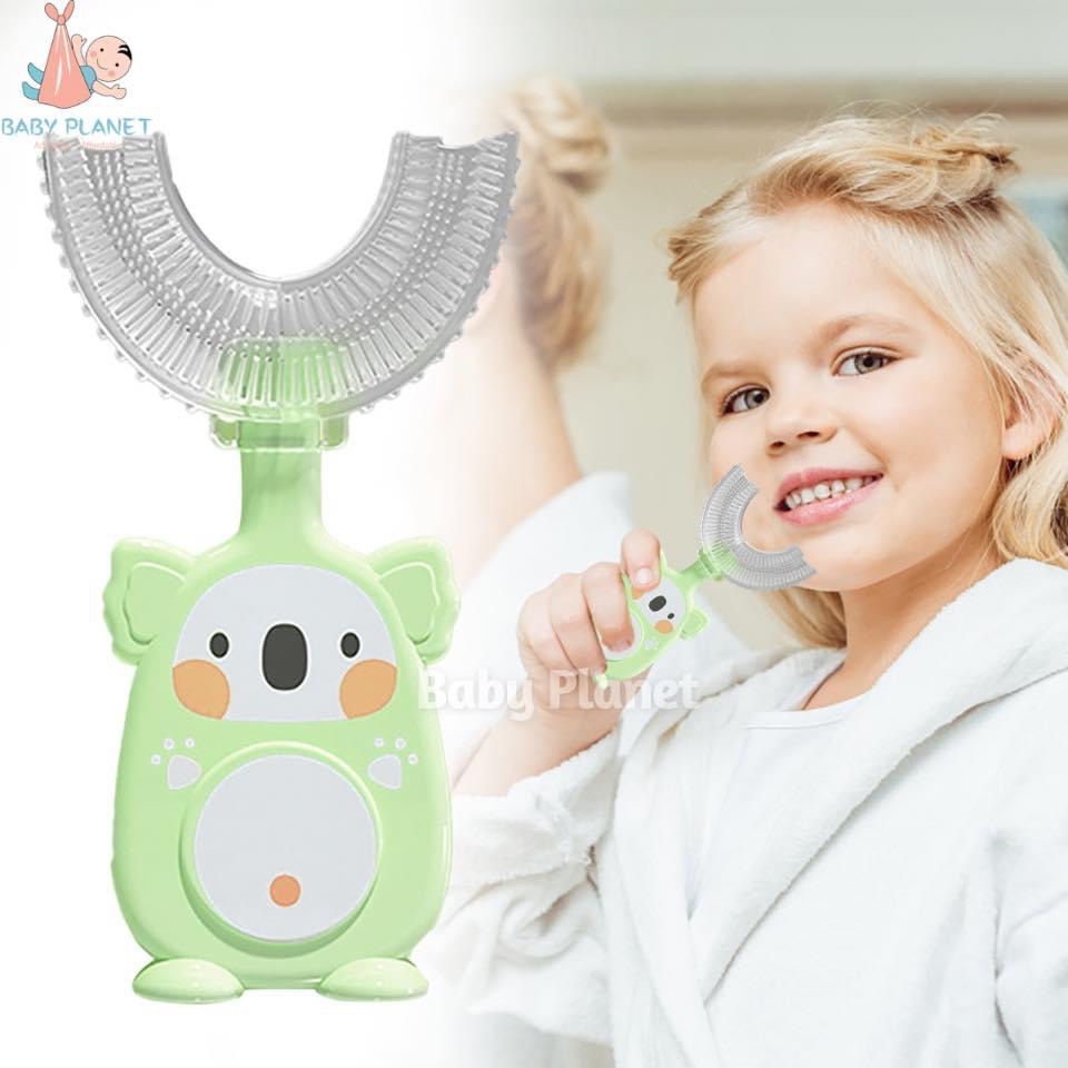 Manual Kids Toothbrush, Cute Cartoon koala Kids U-Shaped Toothbrush, Food  Grade Soft Silicone Brush Head, 360° Oral Teeth Cleaning Design 