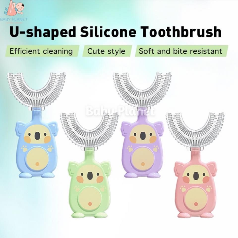Manual Kids Toothbrush, Cute Cartoon koala Kids U-Shaped Toothbrush, Food  Grade Soft Silicone Brush Head, 360° Oral Teeth Cleaning Design 