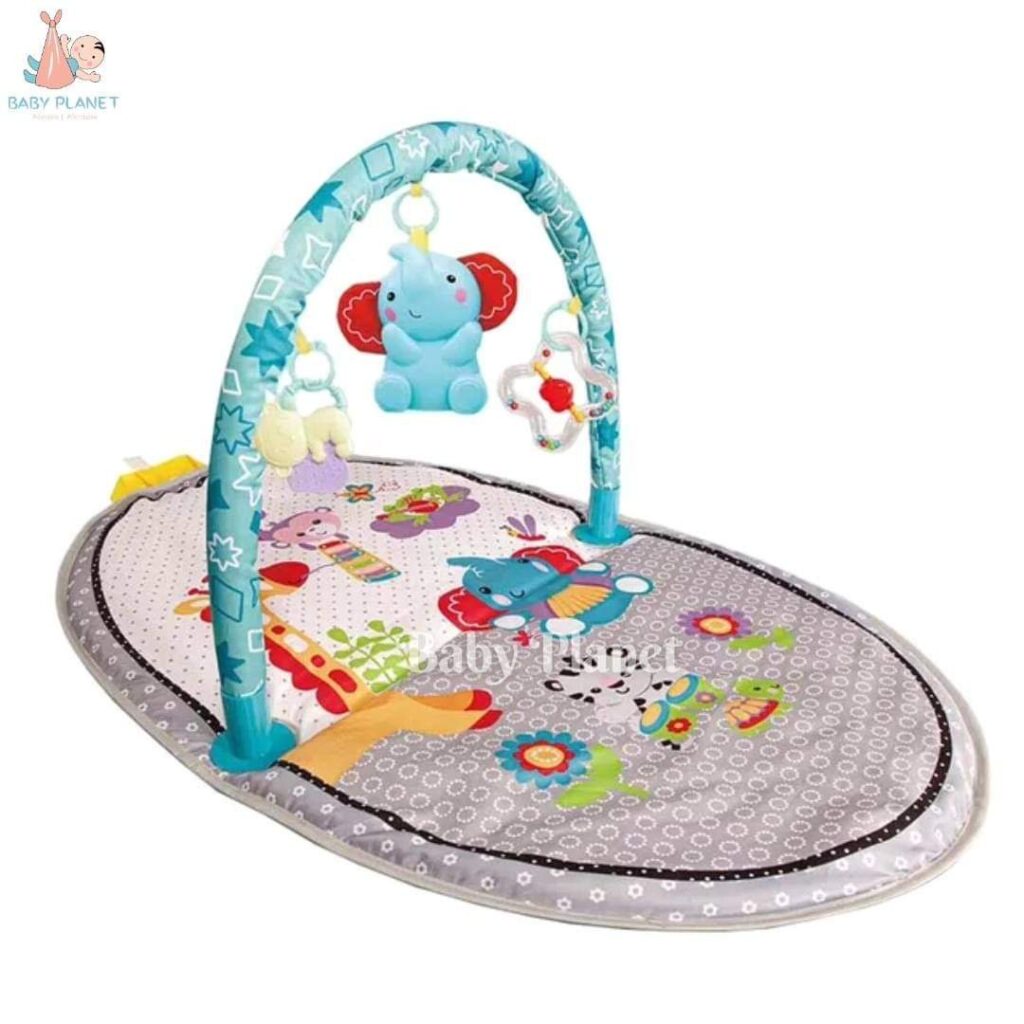 Cute Cartoon Design Baby Play Gym Mat with Hanging Toys Baby