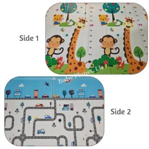 Double Side Printed XPE Foldable Large Baby Play Mat with Storage Bag (200×180cm) – 1cm thickness