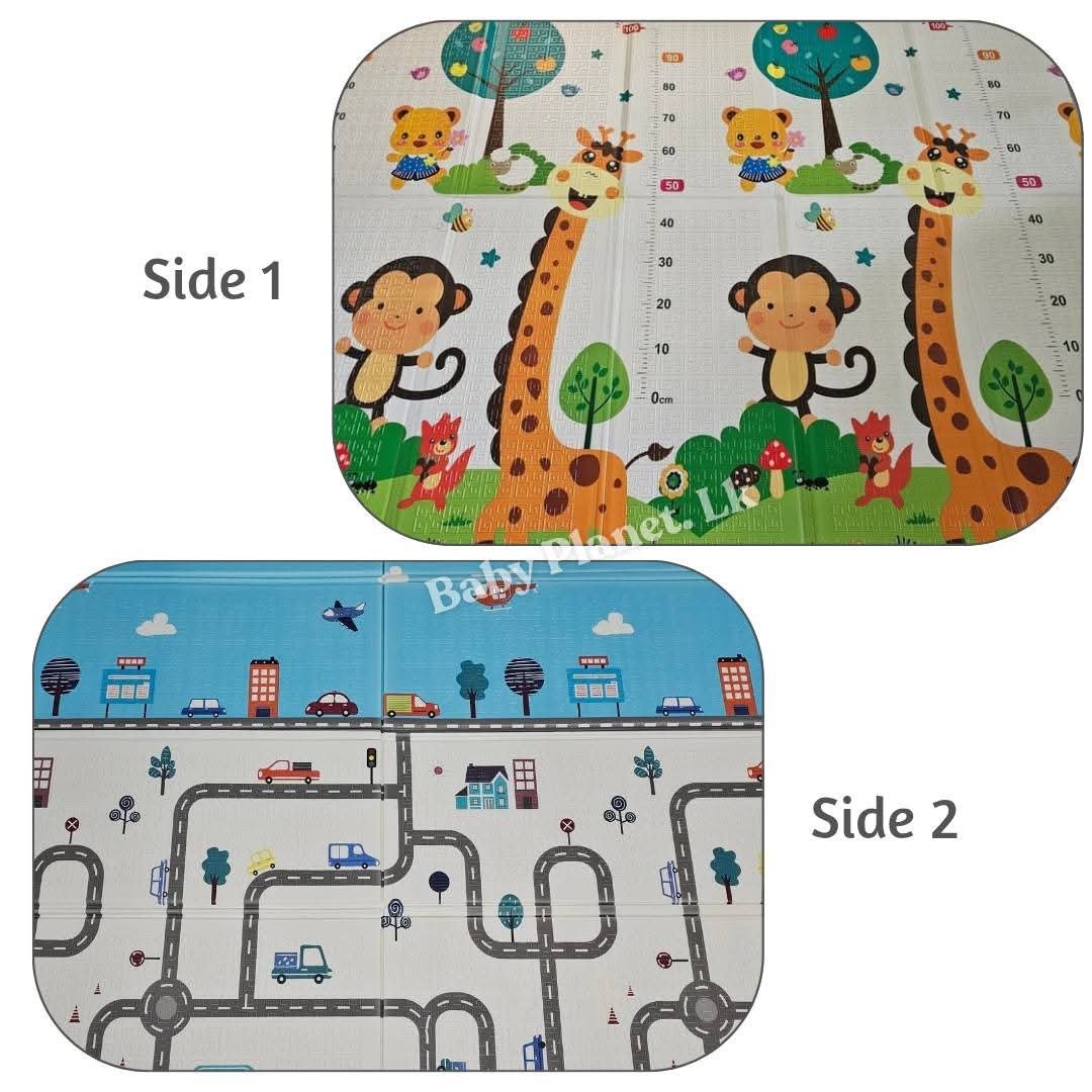 Double Side Printed XPE Foldable Large Baby Play Mat with Storage Bag (200×180cm) – 1cm thickness
