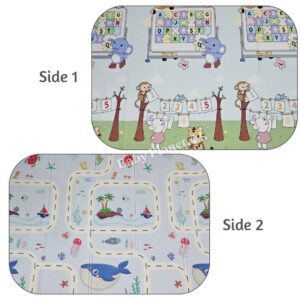 Double Side Printed XPE Foldable Large Baby Play Mat with Storage Bag (200×180cm) – 1cm thickness