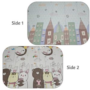 Double Side Printed XPE Foldable Large Baby Play Mat with Storage Bag (200×180cm) – 1cm thickness