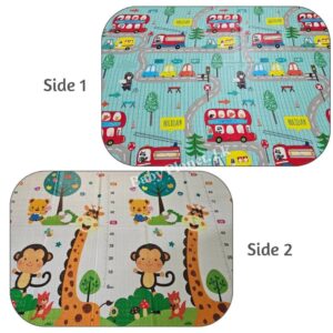 Double Side Printed XPE Foldable Large Baby Play Mat with Storage Bag (200×180cm) – 1cm thickness