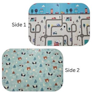 Double Side Printed XPE Foldable Large Baby Play Mat with Storage Bag (200×180cm) – 1cm thickness