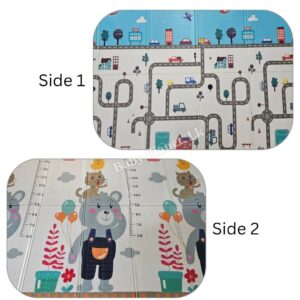 Double Side Printed XPE Foldable Large Baby Play Mat with Storage Bag (200×180cm) – 1cm thickness