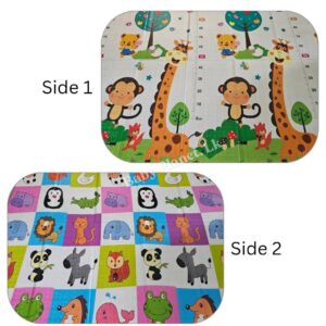 Double Side Printed XPE Foldable Large Baby Play Mat with Storage Bag (200×180cm) – 1cm thickness