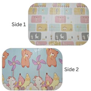 Double Side Printed XPE Foldable Large Baby Play Mat with Storage Bag (200×180cm) – 1cm thickness