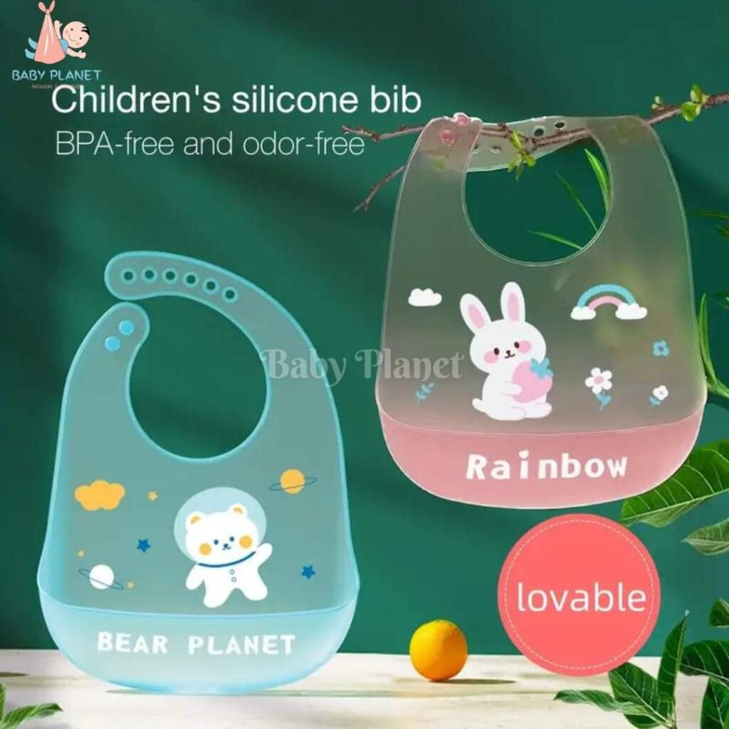 Food Grade Silicone Baby Bib With Food Catcher Pocket - Baby Planet