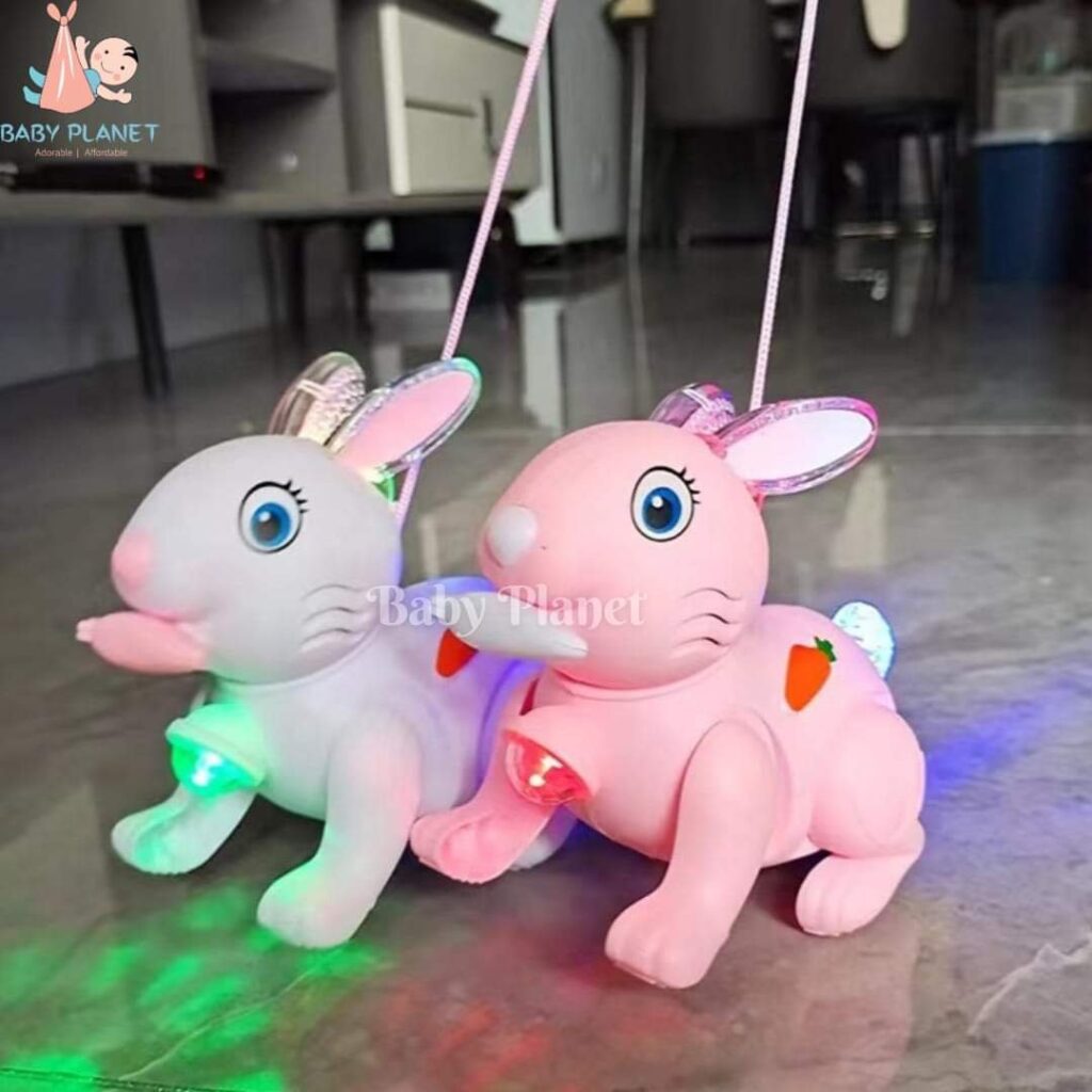 Start Led Rabbit Jump Cute Bud Jumping Rabbit With Cool Lighting & Dynamic Music - Baby Planet