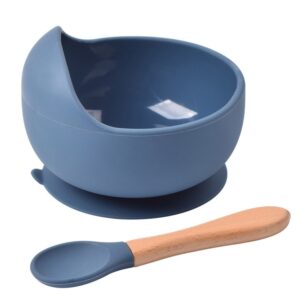 BPA Free Food Grade Silicone Baby Feeding Bowl and Spoon Set