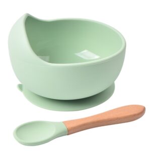BPA Free Food Grade Silicone Baby Feeding Bowl and Spoon Set