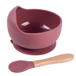 BPA Free Food Grade Silicone Baby Feeding Bowl and Spoon Set