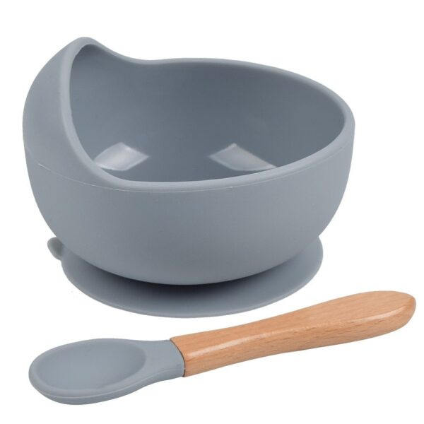 BPA Free Food Grade Silicone Baby Feeding Bowl and Spoon Set