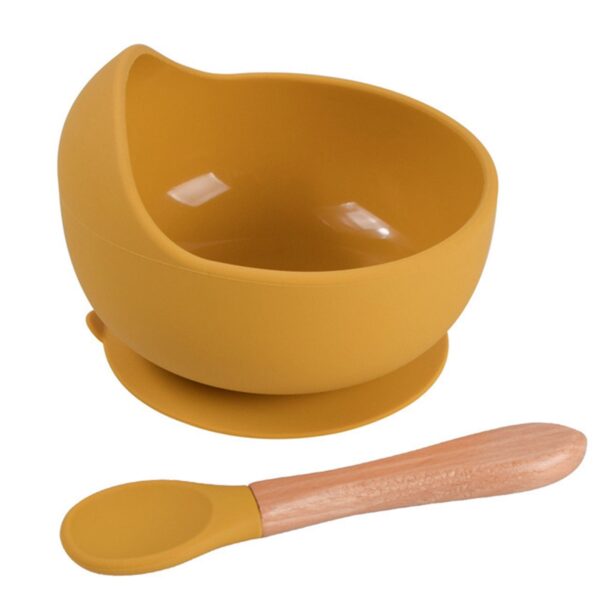 BPA Free Food Grade Silicone Baby Feeding Bowl and Spoon Set