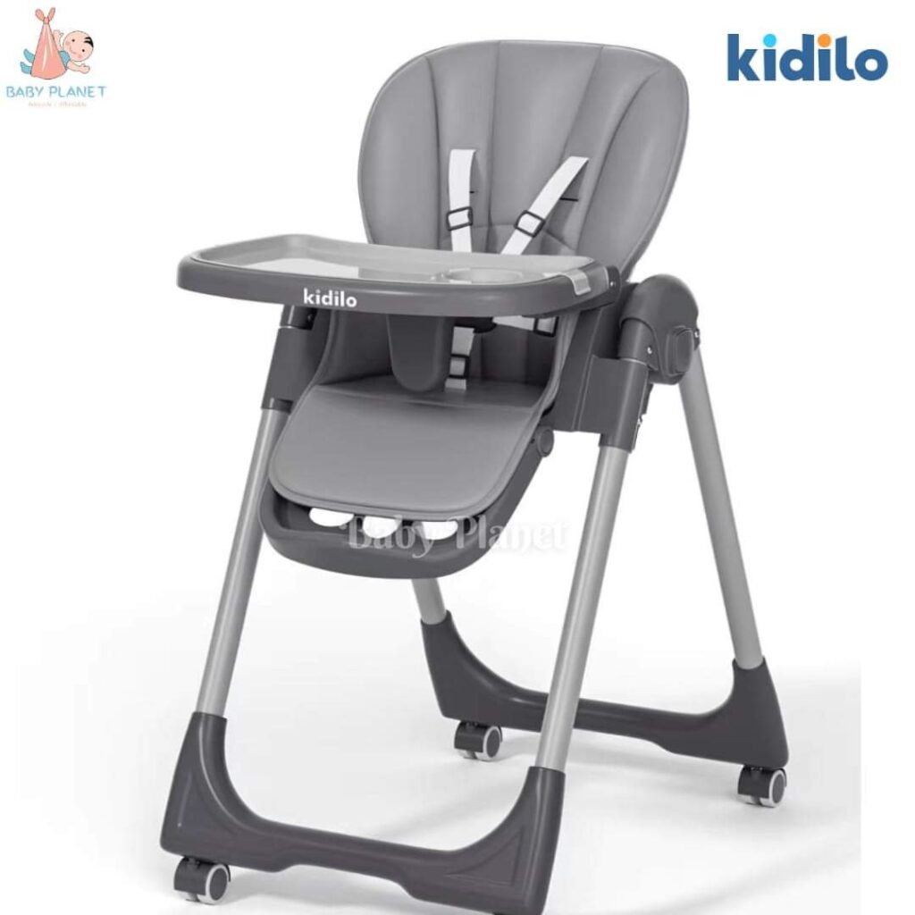 Kidilo 8166 2-in-1 Baby High Chair & Rocker – Black