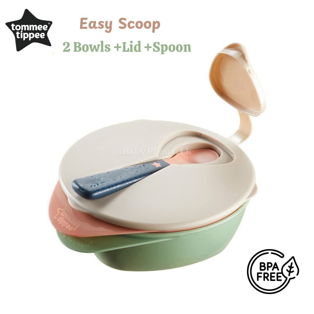 Tommee Tippee Easy Scoop 2-Piece Bowl Set with Lid and Spoon
