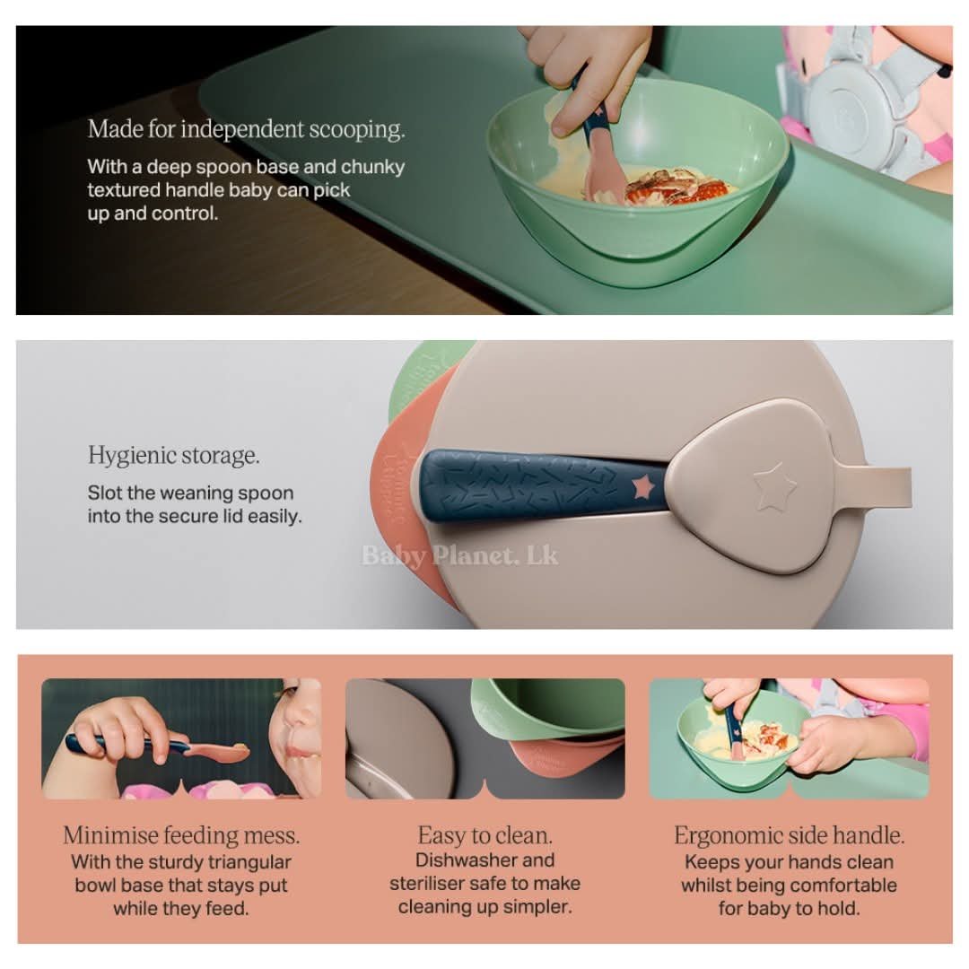 Tommee Tippee Easy Scoop 2-Piece Bowl Set with Lid and Spoon