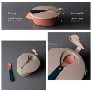 Tommee Tippee Easy Scoop 2-Piece Bowl Set with Lid and Spoon