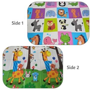 Double Side Printed XPE Foldable Large Baby Play Mat with Storage Bag (180×150cm) – 1cm thickness