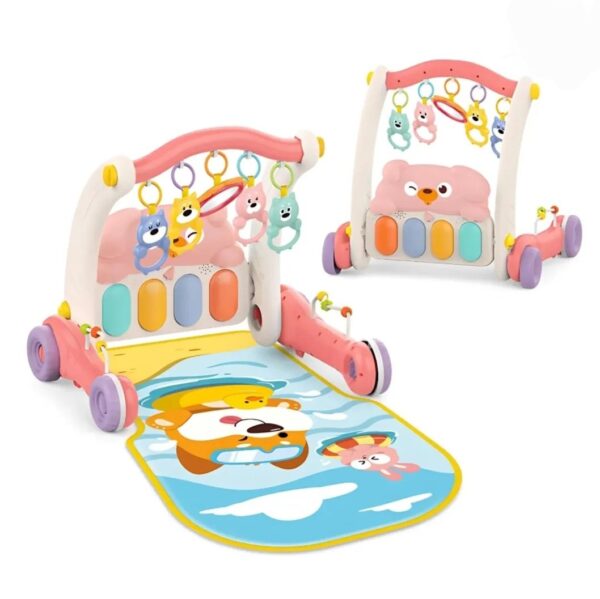 Huanger 2 in 1 Baby Piano Fitness Rack and Activity Walker