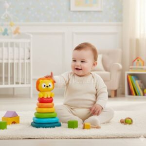 Huanger Colourful Rubber Stacking Tower Toy
