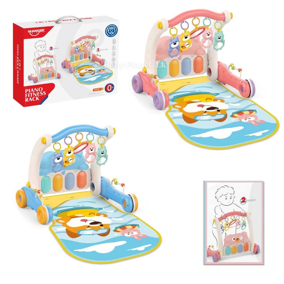 Huanger 2 in 1 Baby Piano Fitness Rack and Activity Walker