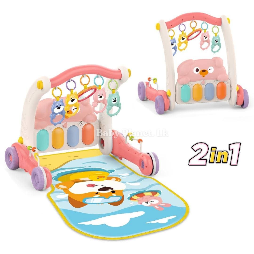 Huanger 2 in 1 Baby Piano Fitness Rack and Activity Walker