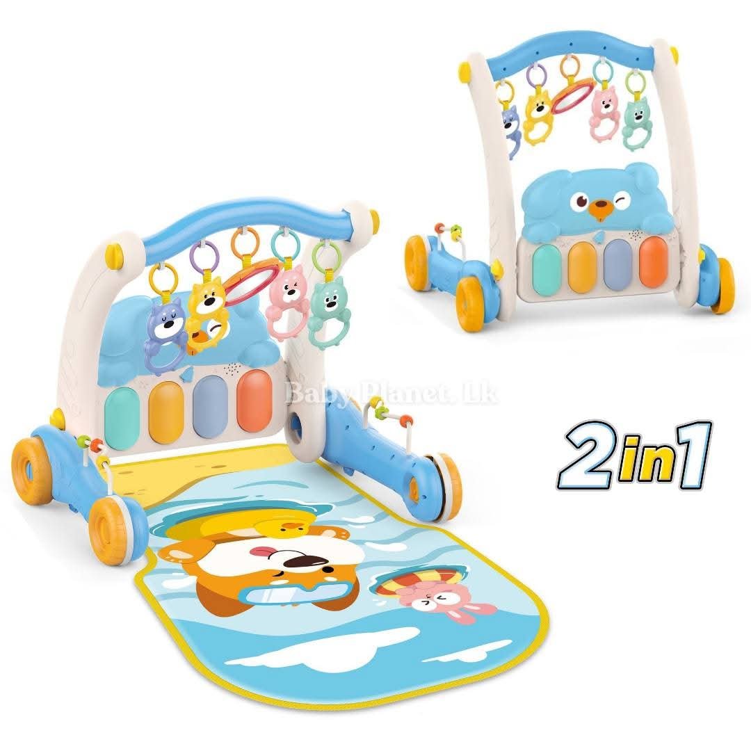 Huanger 2 in 1 Baby Piano Fitness Rack and Activity Walker