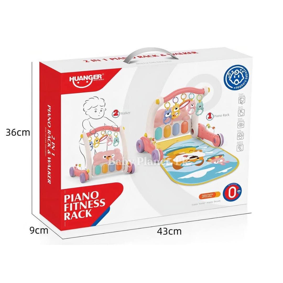 Huanger 2 in 1 Baby Piano Fitness Rack and Activity Walker