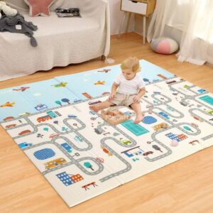 Double Side Printed XPE Foldable Large Baby Play Mat with Storage Bag (200×180cm) – 0.6cm thickness