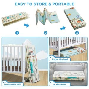 Double Side Printed XPE Foldable Large Baby Play Mat with Storage Bag (200×180cm) – 0.6cm thickness