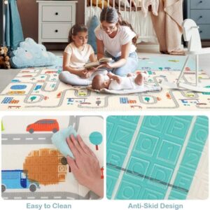 Double Side Printed XPE Foldable Large Baby Play Mat with Storage Bag (200×180cm) – 0.6cm thickness