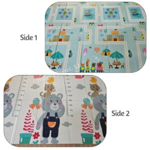 Double Side Printed XPE Foldable Large Baby Play Mat with Storage Bag (200×180cm) – 0.6cm thickness